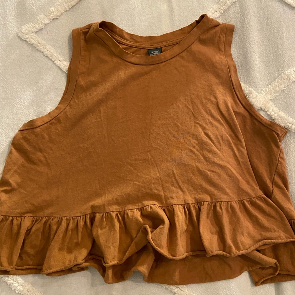 rust orange dainty crop tank top